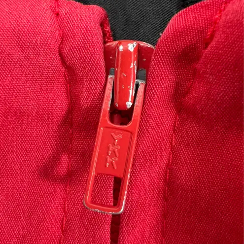 Vintage 80’s USA Made American JAC Red & Black Southwestern Aztec Bomber Jacket Size M