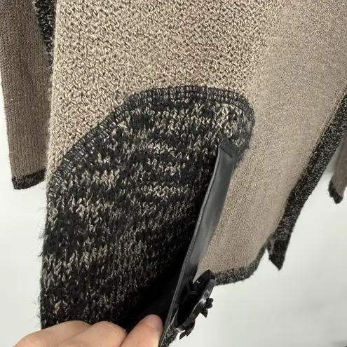 Kaktus Brown Textured Crewneck Sweater Black Boho Size Medium Acrylic Tan