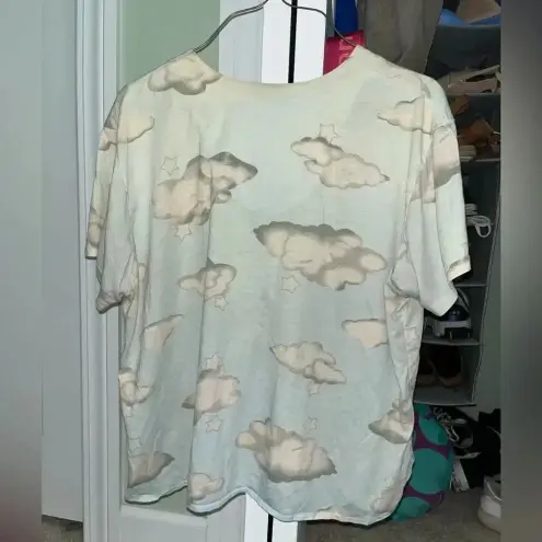 Vintage 80s ESLEEP Medium Cloud Pajama Set Shorts & Top Blue