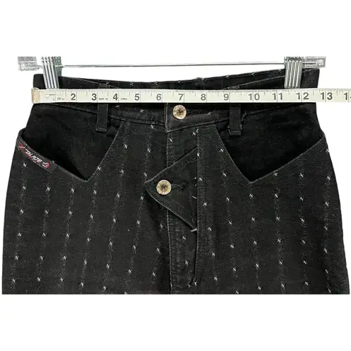 Blaze Vintage Jeans Womens 26 Black White Dot High Rise Western Bareback Rodeo