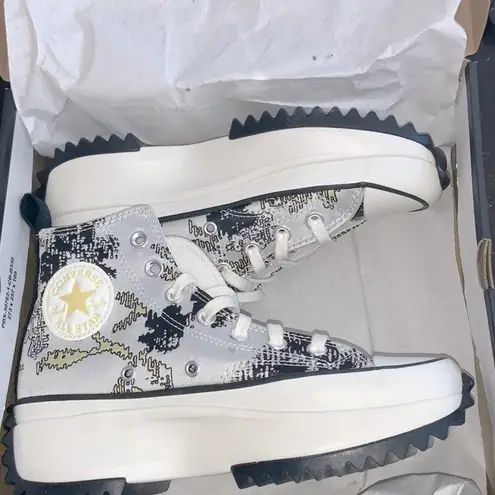 Converse 👟 RUN STAR HIKE Sz 6 women’s FLORAL FUSION HIGH TOP SATURN GOLD