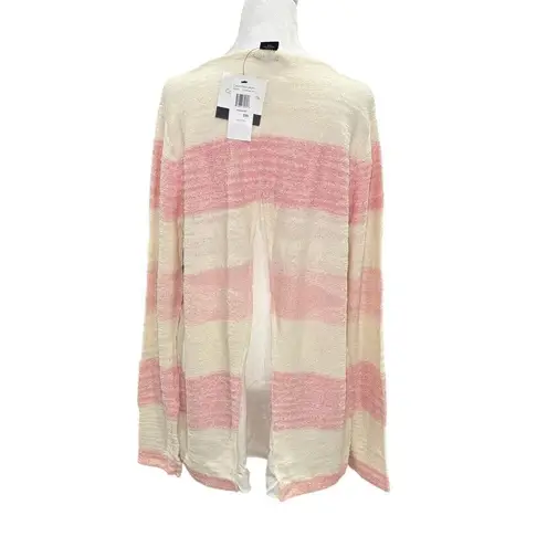 Calvin Klein Jeans NWT Cream Pink Striped Tunic Sweater 2XL XXL Split Back