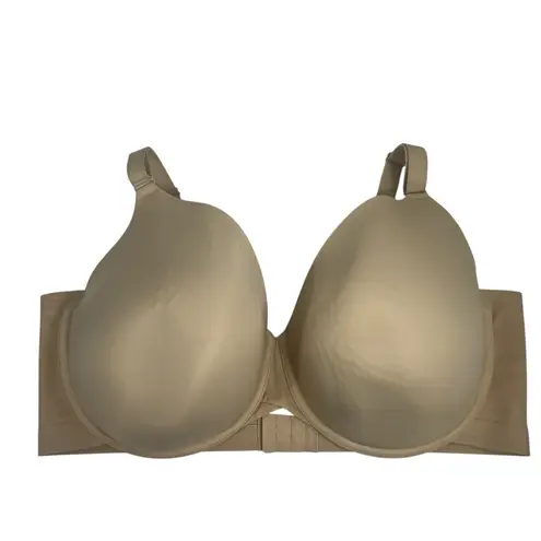 Cacique 44G Bra Totally Smooth Lightly Lined Full Coverage T-Shirt Underwire Tan