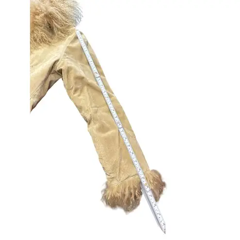 Marvin Richards womens small Beige leather Lamb Coat SKU CS8072/Y437013