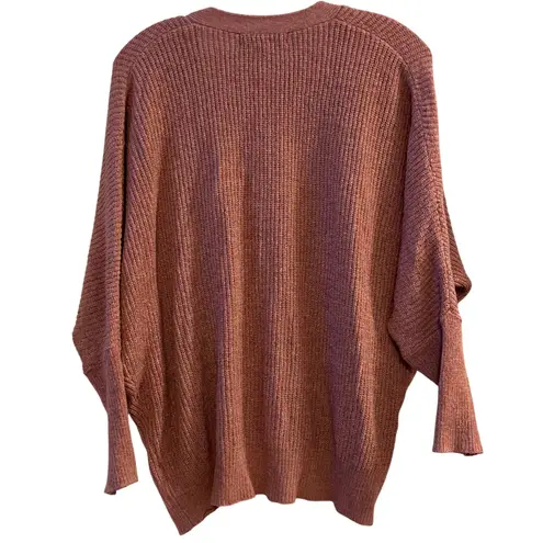 Marled Reunited Clothing Open Front Dolman Sleeve Cardigan M Dusty Rose Pink