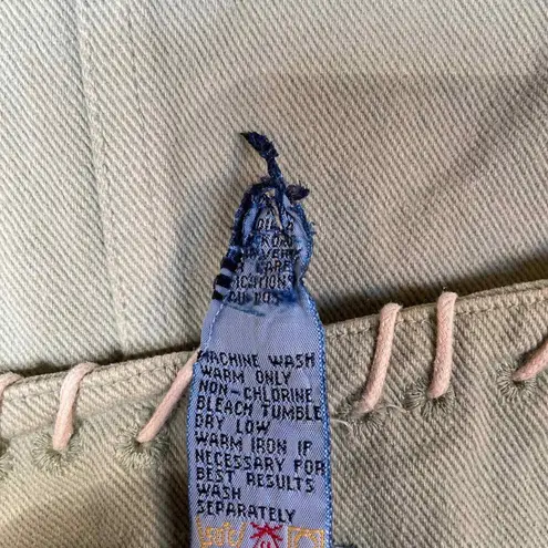 Vintage Cambridge Dry Goods Company Wrap Skirt Sz 0 Green Cotton Contrast Stitch