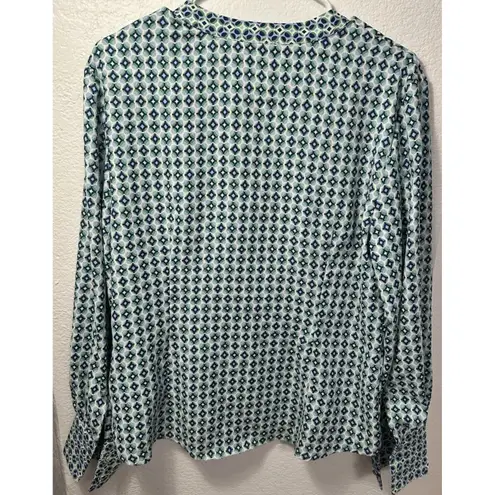 Carolina belle Women's Button Down Blouse Long Sleeve Geometric Print Size L - Image 2