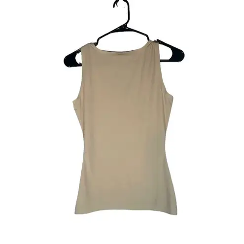 Spanx  Beige Crew Neck Stretch Nylon Blend Athletic Slimming Tank Top Women Sz M