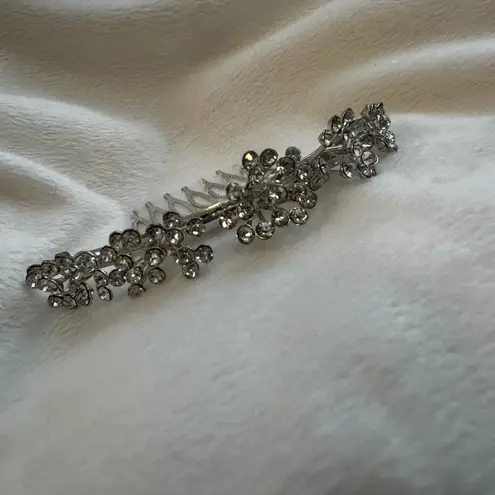 Rhinestone Hair Comb Event Accessory Silver