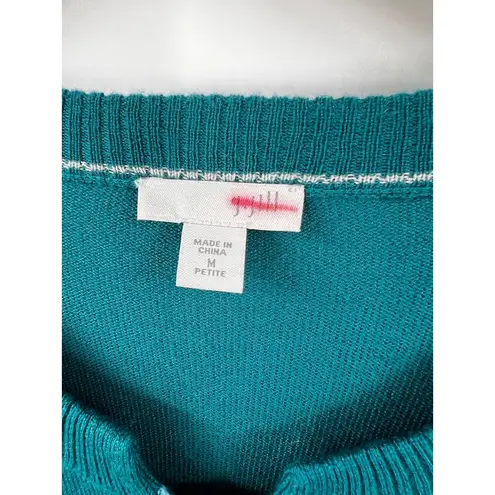 J.Jill  Women's Wool Blend Long Duster Button Cardigan Sweater Aqua Blue Size M