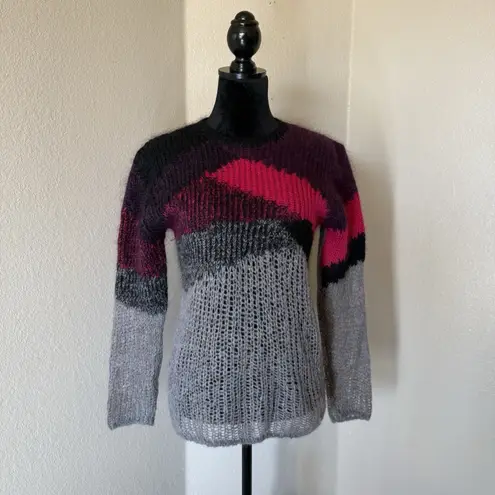 Diesel Wool Mohair Sweater Designer Streetwear Abstract Crewneck Small Italy