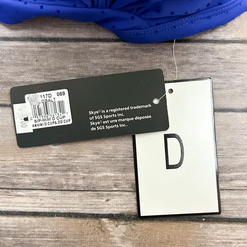 Skye Cobalt Blue Velveteen Polka Dot Tankini NOS Medium D Cup Underwire Ruching