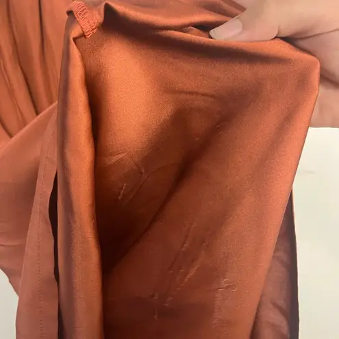 Sir. The lable 100% silk burnt orange off shoulder mini dress/tunic size 1/small Brown