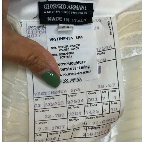 Giorgio Armani Vintage Vestimenta Spa silk blend Textured Trousers size 42