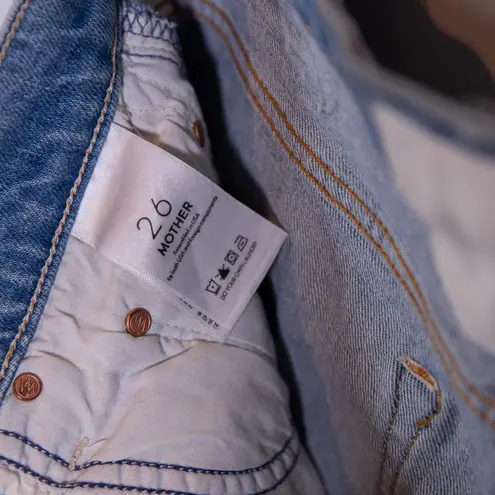 Mother Denim The Teaser Donut Roll Hem Cotton Stretch Jean Shorts In On My Knees