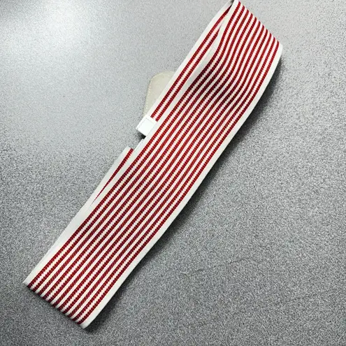 Vtg Christian Dior Belt Womens S/M Red White Candy Stripe 80s Cotton Waist