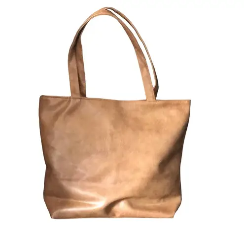 FAUX LEATHER TAN VERSATILE SHOULDER BAG