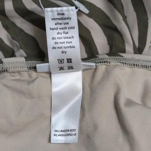 ANDIE Tulum One Piece Swim Bias Stripe Olive Crisscross Beach Pool Swim M New