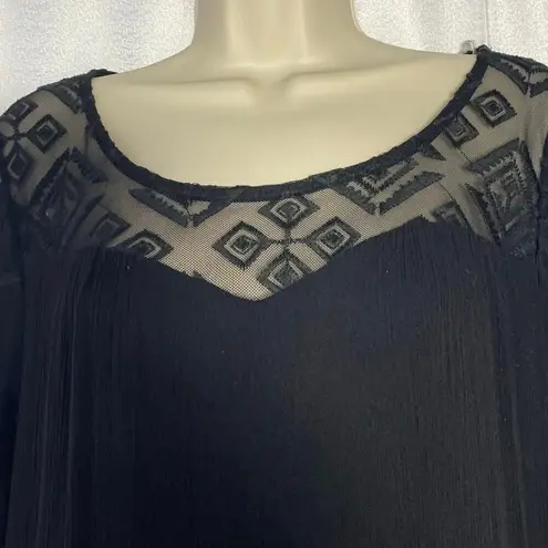 Naïf Anthropologie black Gauze Lace Dress women sz M