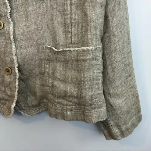 Eileen Fisher  Khaki/Tan 100% Organic Linen Button Up Blazer/Jacket Size Medium thumbnail 11