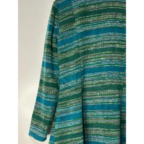 Arrata Jacket Coat Green Turquoise Size Small NWOT Cream Collar Boho Indie Blue