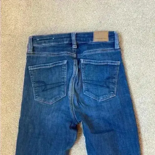 American Eagle  blue super high rise jeggings jeans in size 0 short