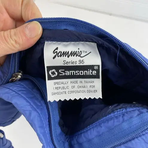 VTG Samsonite Sammie Series 96 Blue Nylon Puffer Bag Travel Purse Carryon Tote