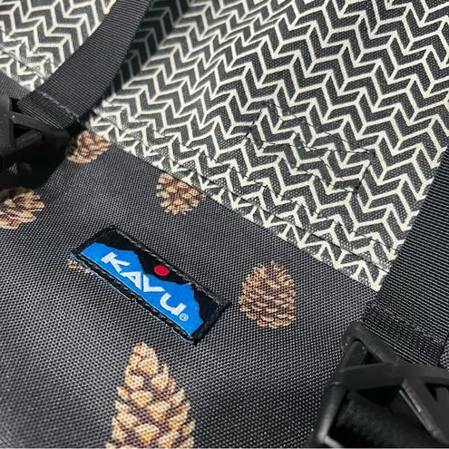 KAVU  Rope Backpack Fold over tote duffel Pine cone print