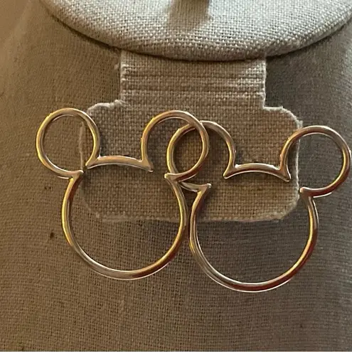 Disney  : Silver plated Mickey head shaped earrings. Approximate one inch in size