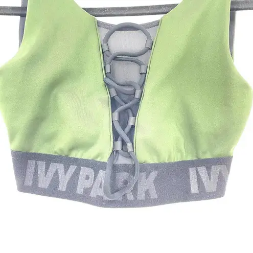 Ivy Park Mesh Lace-up Sports Bra In Army Green Size XS