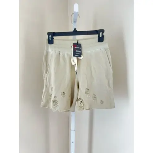n:philanthropy Women XS Beige Coco Short Distressed Draw String New Vintage Bone
