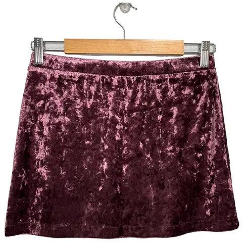 Abound New Nordstrom  Crushed Velvet Velour Mini Retro 90s Y2K Skirt Burgundy M