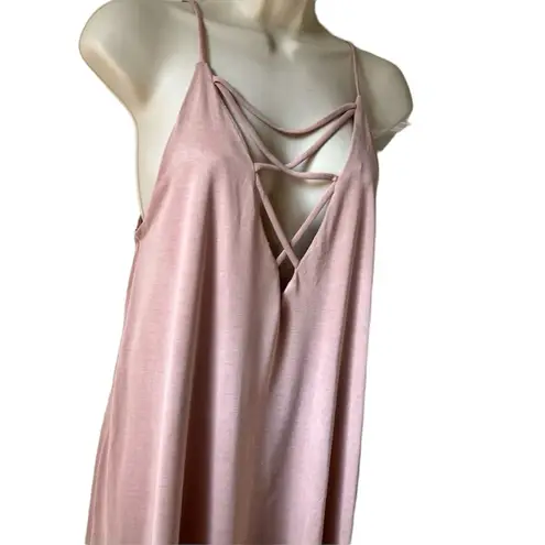 Coveted Clothing Blush Pink Plunging Neckline Dress | Size Small