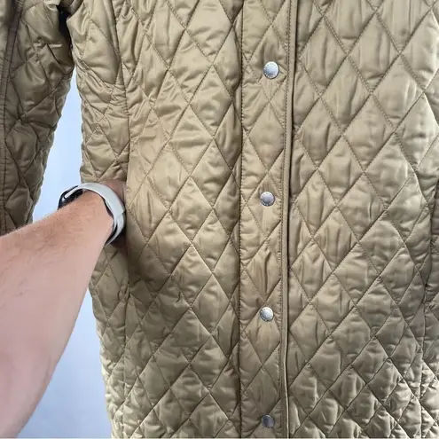 Vintage L.L. Bean Quilted Trench Jacket in Tan Size Small Petite