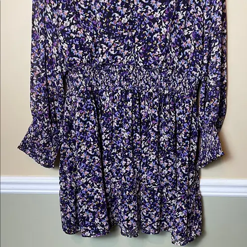 Nine Britton Women’s Floral Print Dainty Multicolor Smocked Long Sleeve Dress