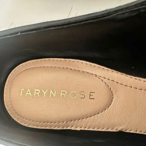 Taryn Rose black Elene Haircalf mules 8.5