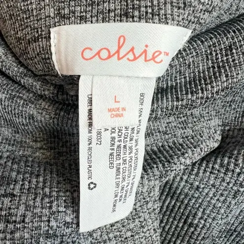 Colsie Women's Ribbed Leggings Gray Cotton Stretch Pull