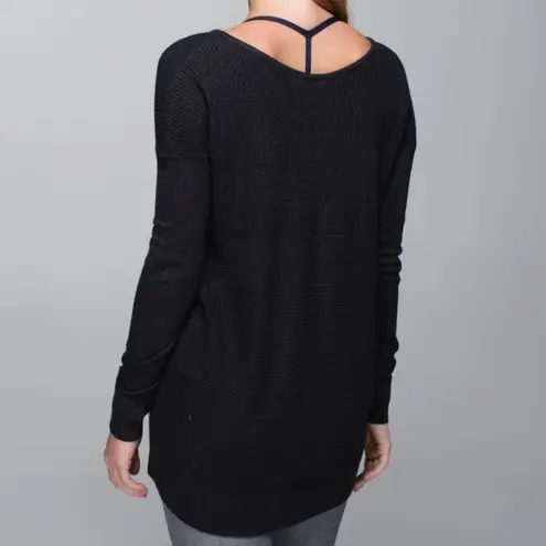 Lululemon  Womens The Sweater Life Top Pullover Long Sleeve Heather Black Small