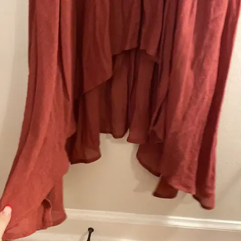 Joyfolie Dress Mauve Pink High Low Long Sleeve Ruffle Cut Out Maxi Size Medium