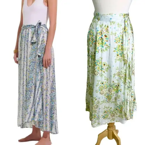 Poupette St. Barth Abstract Floral Wrap Skirt Size XS