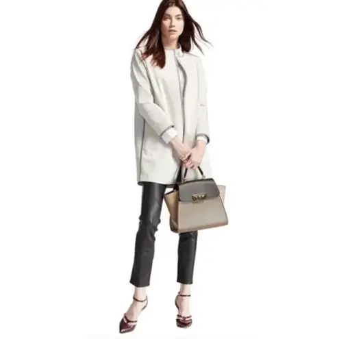 ZAC Zac Posen Eartha Medium Colorblock Leather Top Handle Satchel Bag Blue