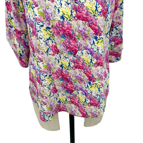 Yumi Kim Lilly Ribbon Top in Pink Floral Print Blouse Size XS