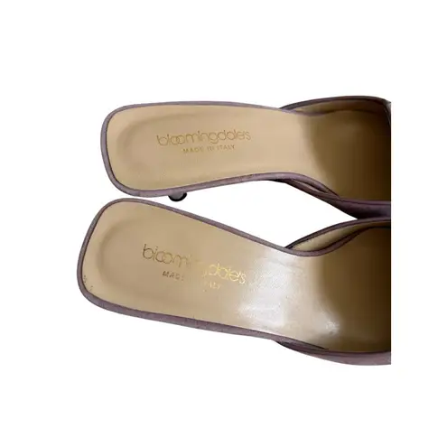 Bloomingdales Vintage Purple Lavender Suede Mules Heels Size 9.5 NEW NWOB