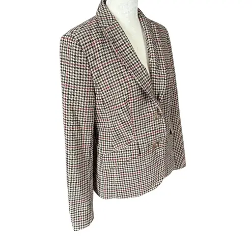 Charter Club long sleeve collared button down fully lined houndstooth blazer 4