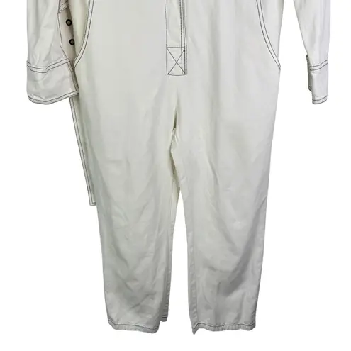 BURU Small Josephine Jumpsuit in White Painter’s Utility Boiler Suit