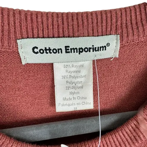 Cotton Emporium NWT Mauve Pink Bell Sleeve Tight Knit Sweater Tunic Size M