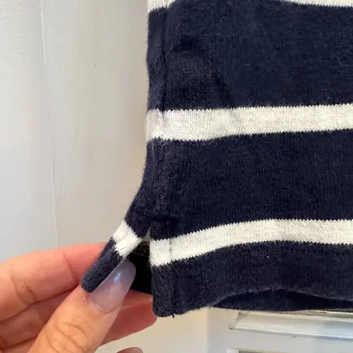 Boden Preppy Navy White Striped Sweater Top Floral Embroidered Women’s Size 2 XS Blue