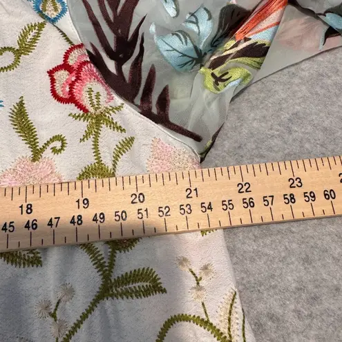 John Mark Kimono Cardigan Womens Small White Embroidered Romantic Boho Resort