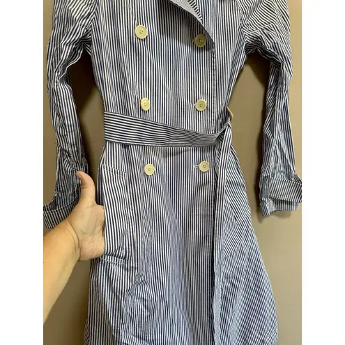 J Crew Womens Blue Striped Double