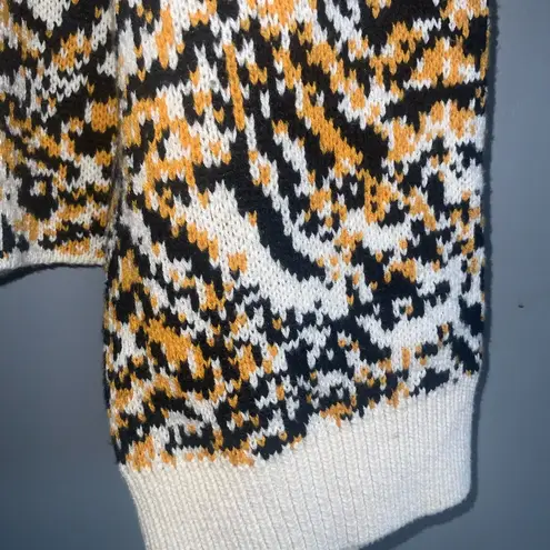 Rachel Comey Cream Black & Yellow Tiger Animal Print Round Neck Sweater L